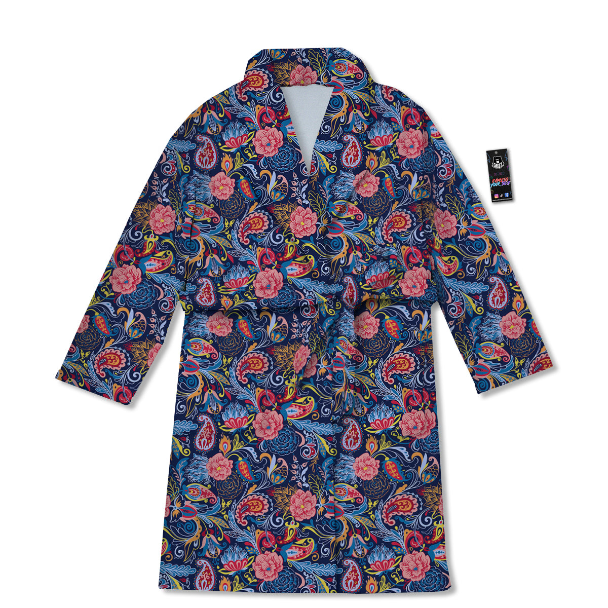 Paisley Art Print Pattern Bathrobe-grizzshop