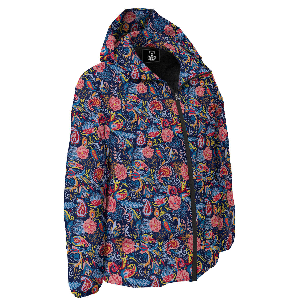 Paisley Art Print Pattern Down Jacket-grizzshop