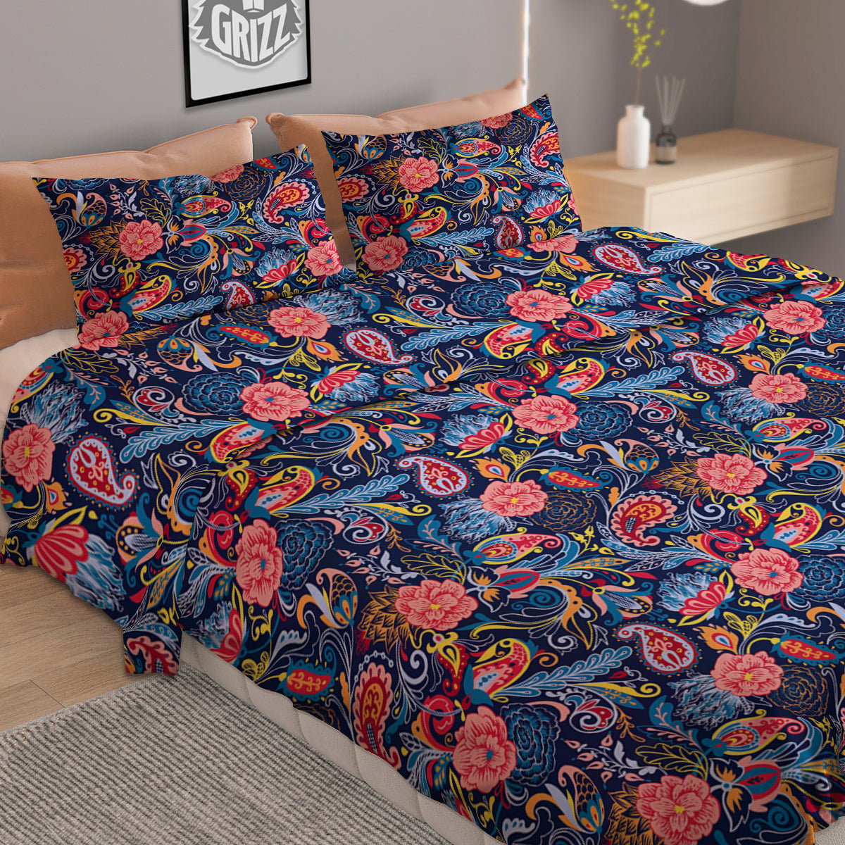 Paisley Art Print Pattern Duvet Cover Bedding Set