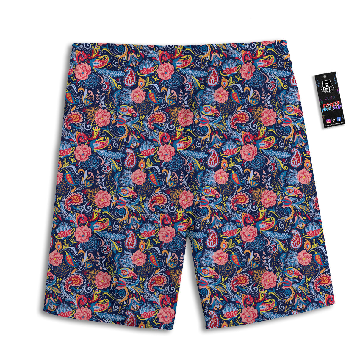 Paisley Art Print Pattern Men's Athletic Shorts