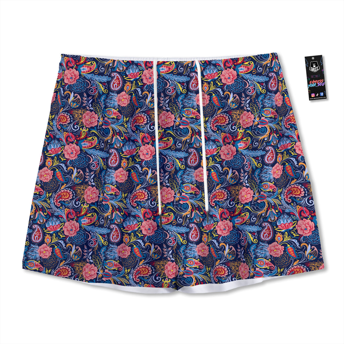 Penguin Cute Colorful Print Pattern Mesh Shorts