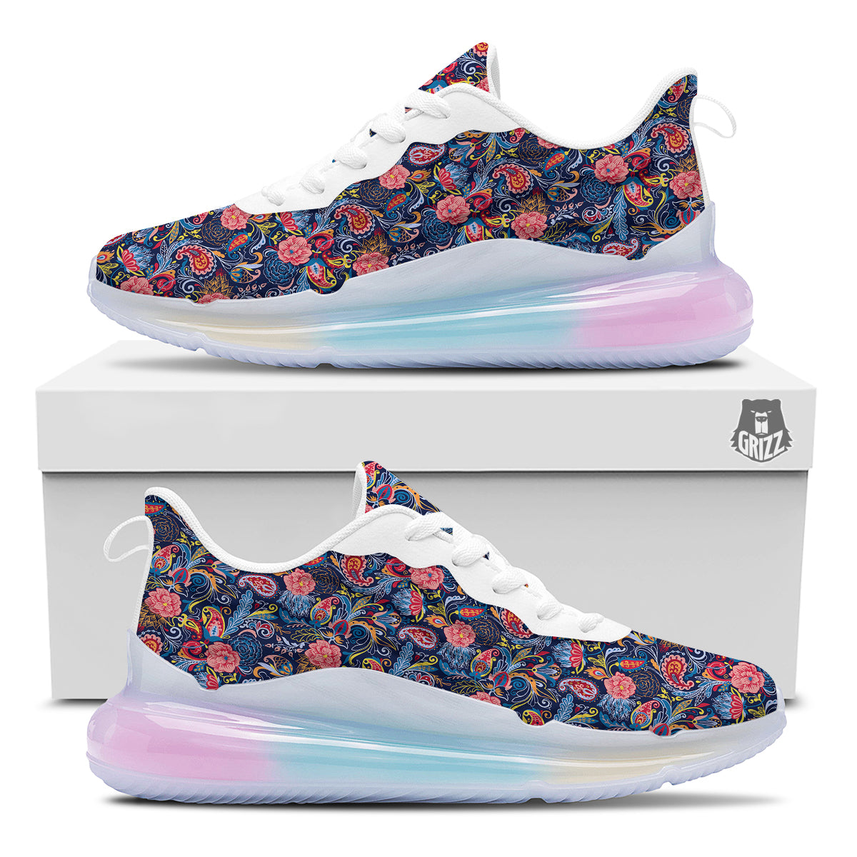 Paisley Art Print Pattern Running Sneakers-grizzshop