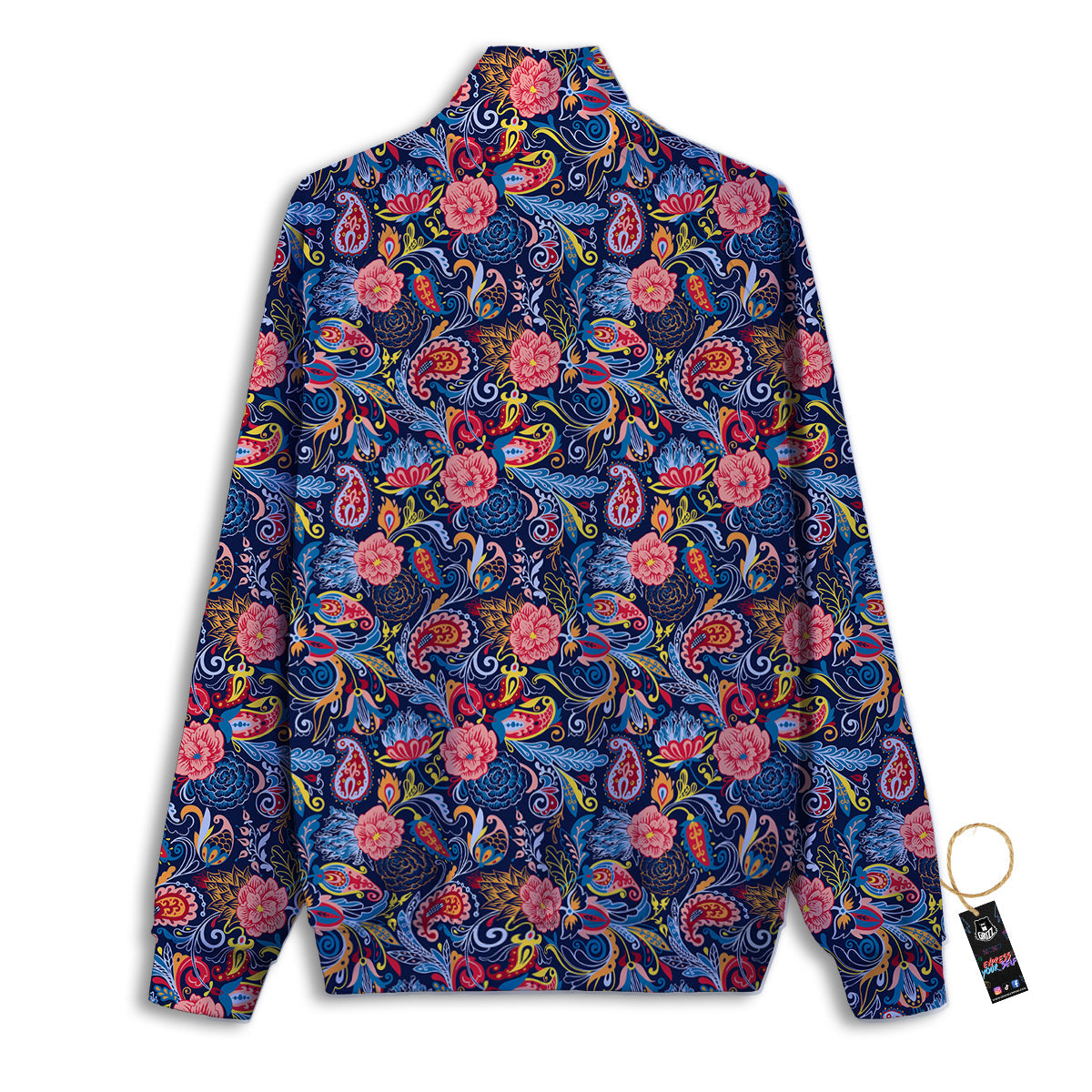 Paisley Art Print Pattern Track Jacket-grizzshop
