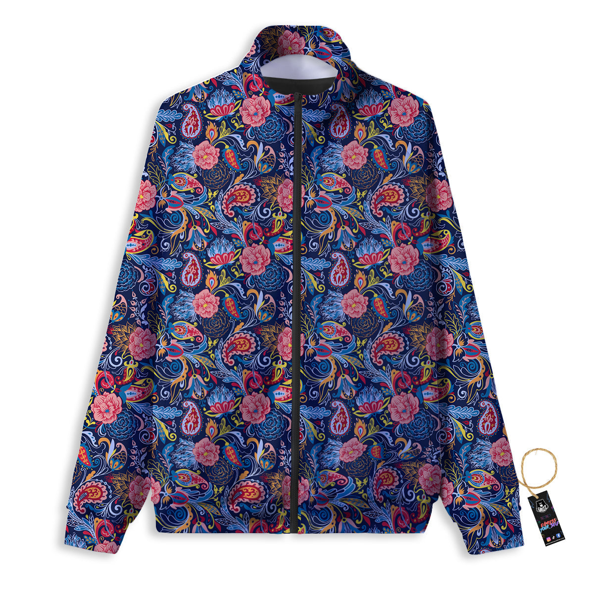 Paisley Art Print Pattern Track Jacket-grizzshop
