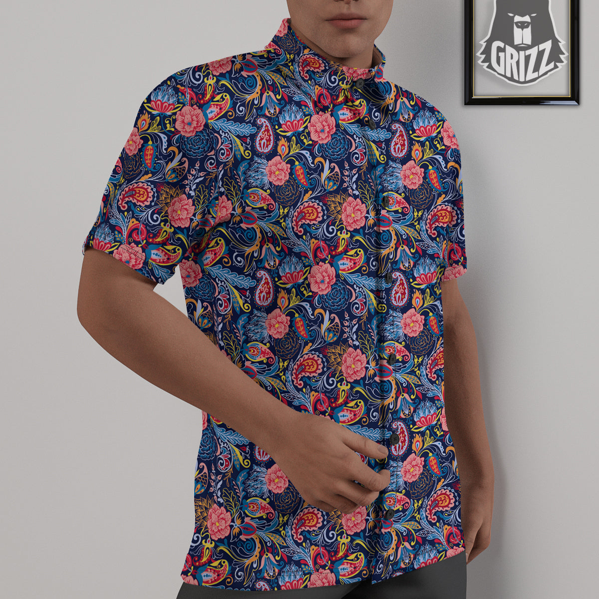 Paisley Art Print Pattern Untucked Shirts-grizzshop