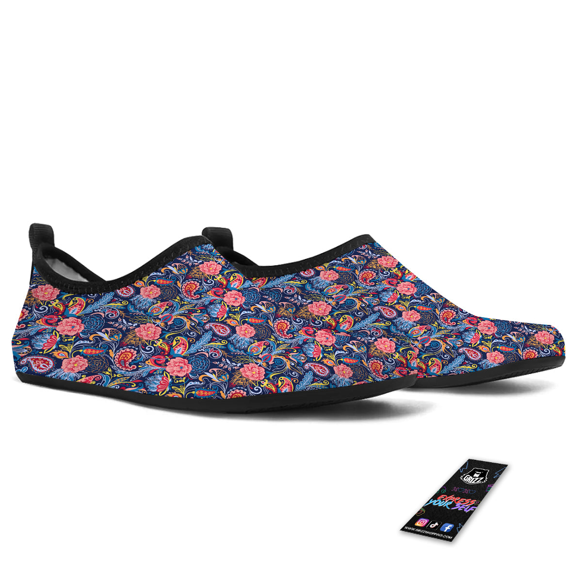 Paisley Art Print Pattern Water Shoes-grizzshop