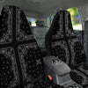 Paisley Bandana Black And White Print Pattern Car Seat Covers-grizzshop