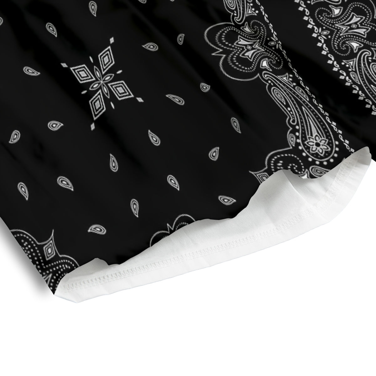 Paisley Bandana Black And White Print Pattern Men's Athletic Shorts