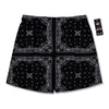 Paisley Bandana Black And White Print Pattern Men's Running Shorts-grizzshop