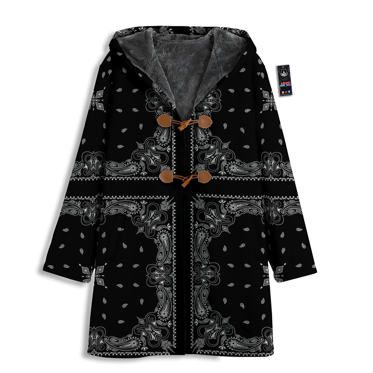 Paisley Bandana Black And White Print Pattern Men's Windbreaker Jacket-grizzshop