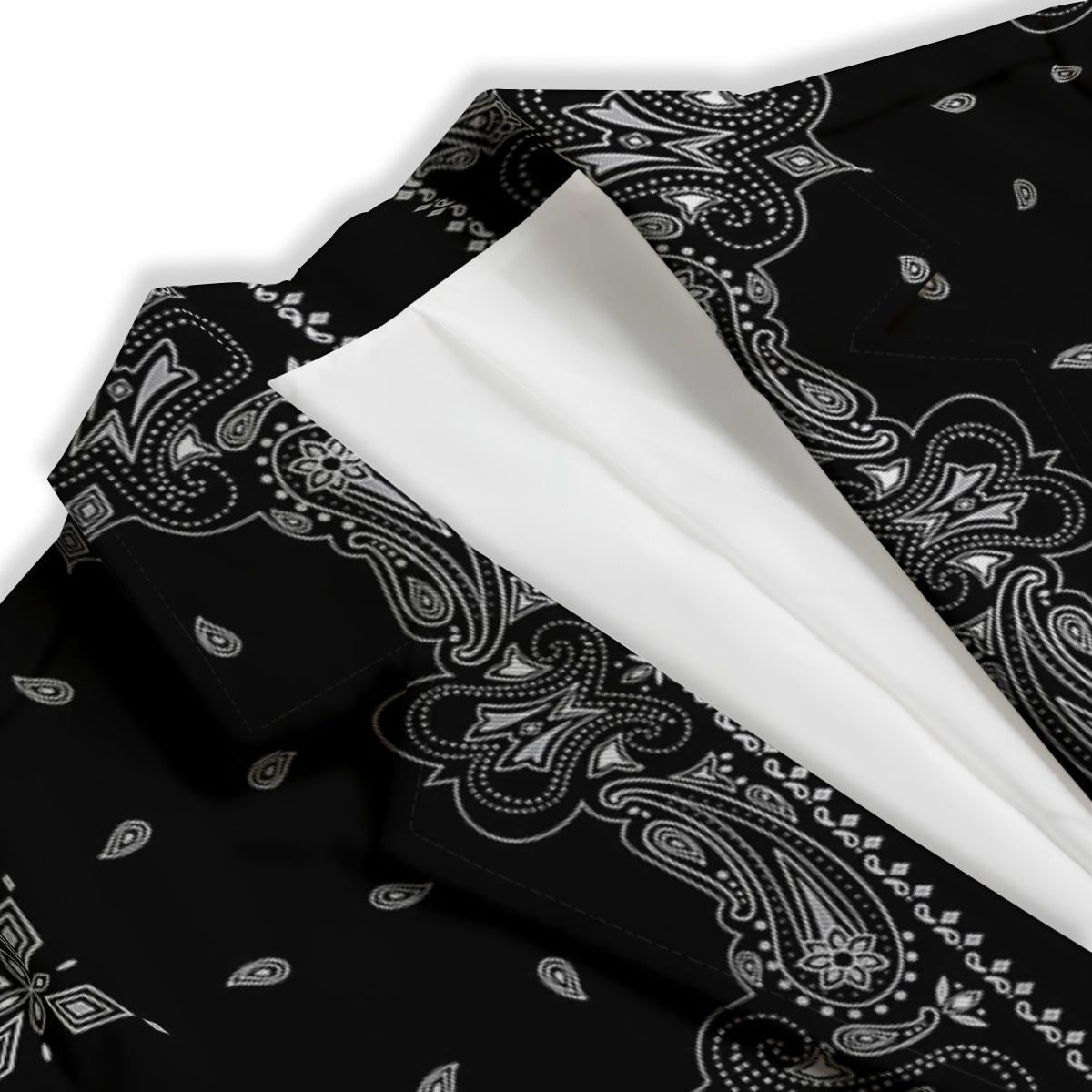 Paisley Bandana Black And White Print Pattern Women's Blazer-grizzshop