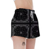 Paisley Bandana Black And White Print Pattern Women's Shorts-grizzshop