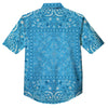 Paisley Bandana Light Blue Print Button Up Shirt-grizzshop