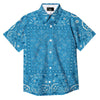 Paisley Bandana Light Blue Print Button Up Shirt-grizzshop