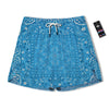 Paisley Bandana Light Blue Print Men's Running Shorts-grizzshop