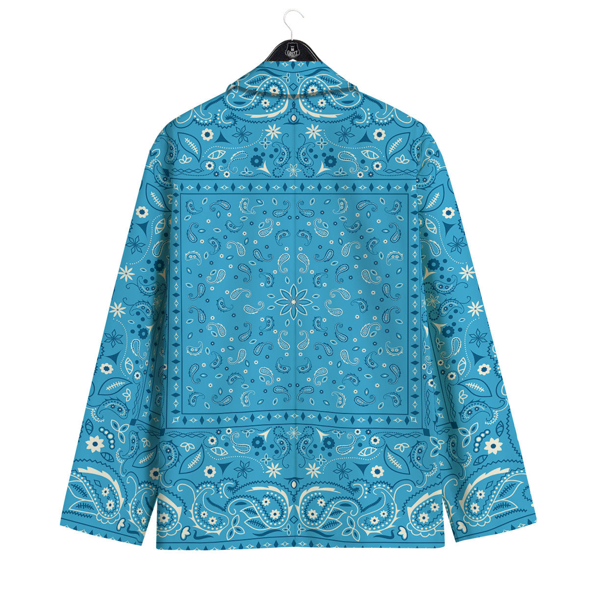 Paisley Bandana Light Blue Print Men's Sport Coat-grizzshop