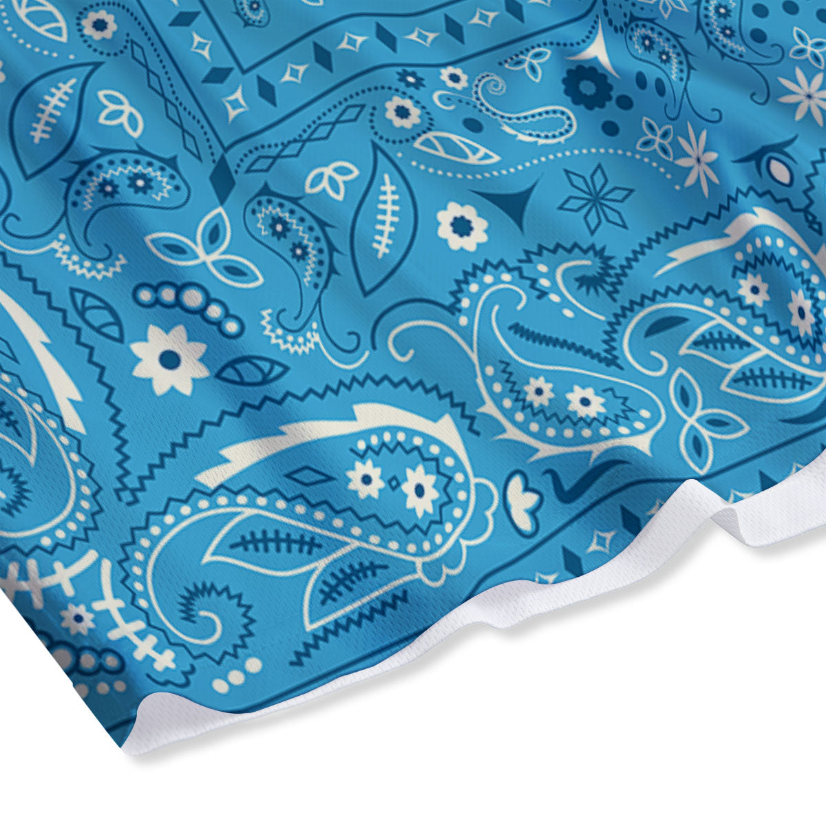 Paisley Bandana Light Blue Print Mesh Shorts