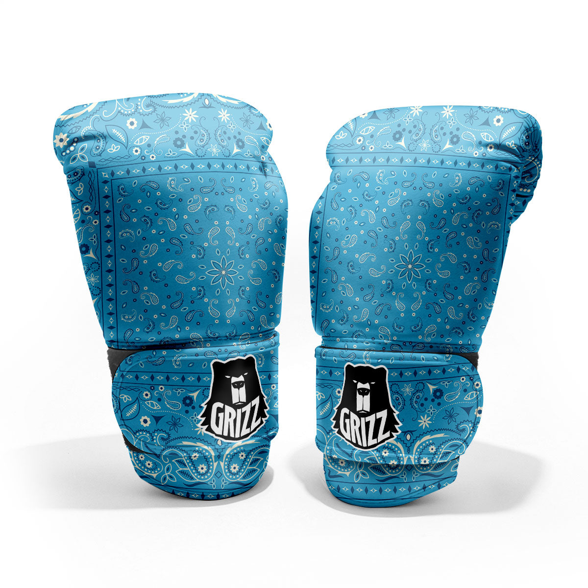Paisley Bandana Light Blue Print Pro Boxing Glove