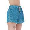 Paisley Bandana Light Blue Print Women's Shorts-grizzshop