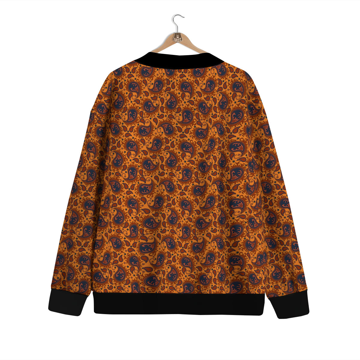 Paisley Bandana Orange Print Cardigan-grizzshop