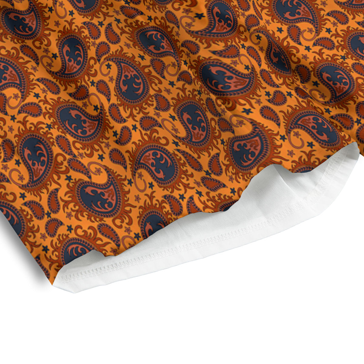 Paisley Bandana Orange Print Men's Athletic Shorts