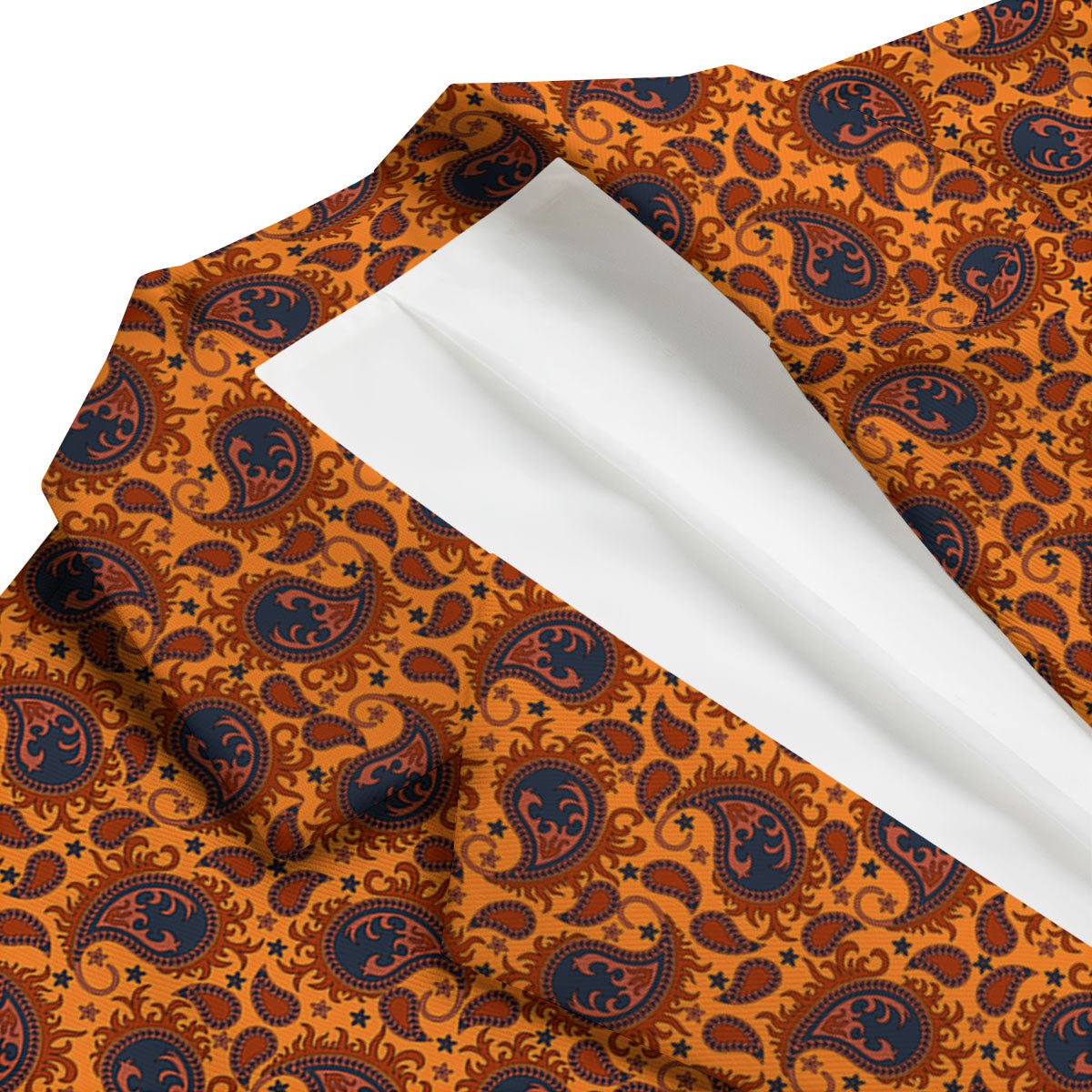 Paisley Bandana Orange Print Men's Blazer-grizzshop