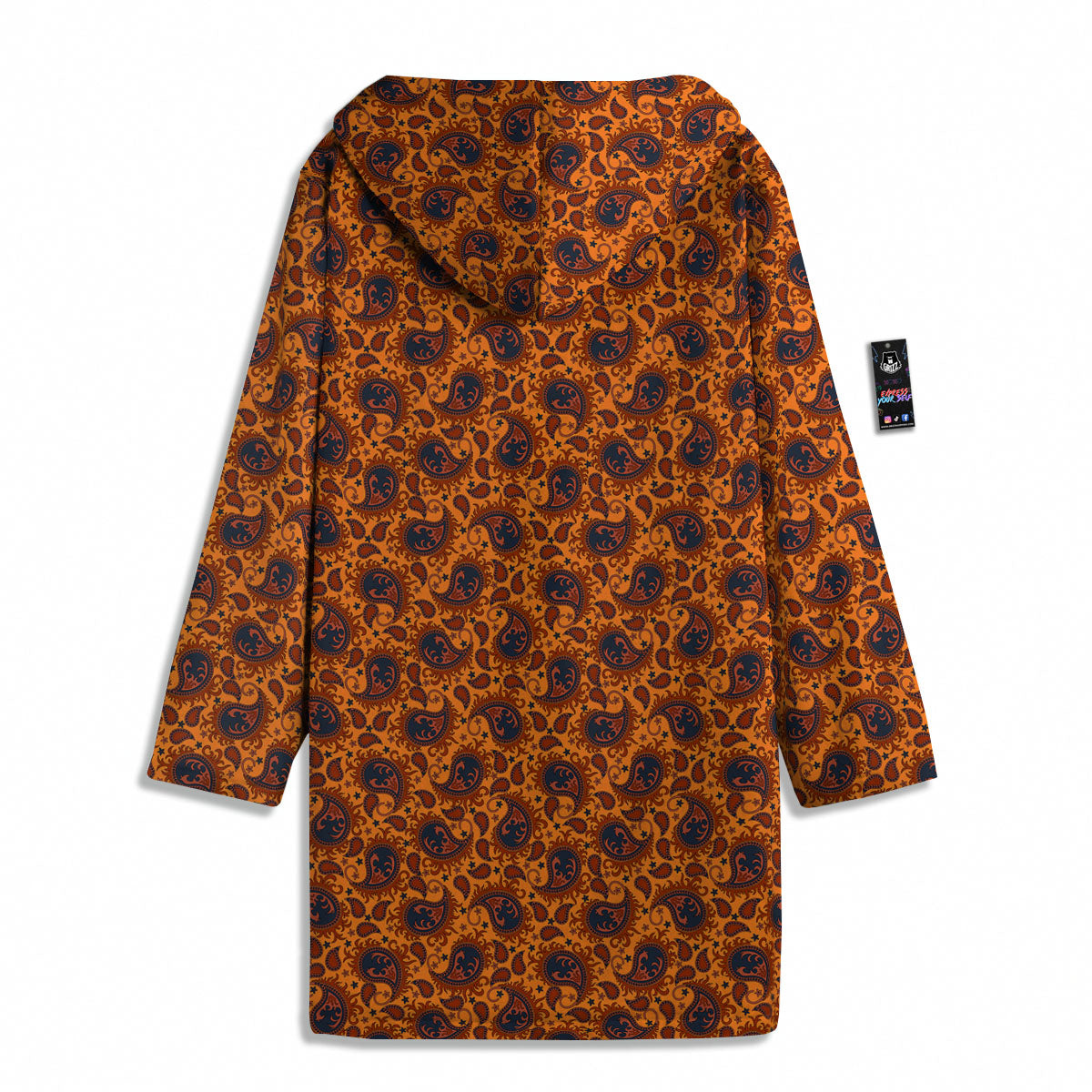 Paisley Bandana Orange Print Men's Windbreaker Jacket-grizzshop