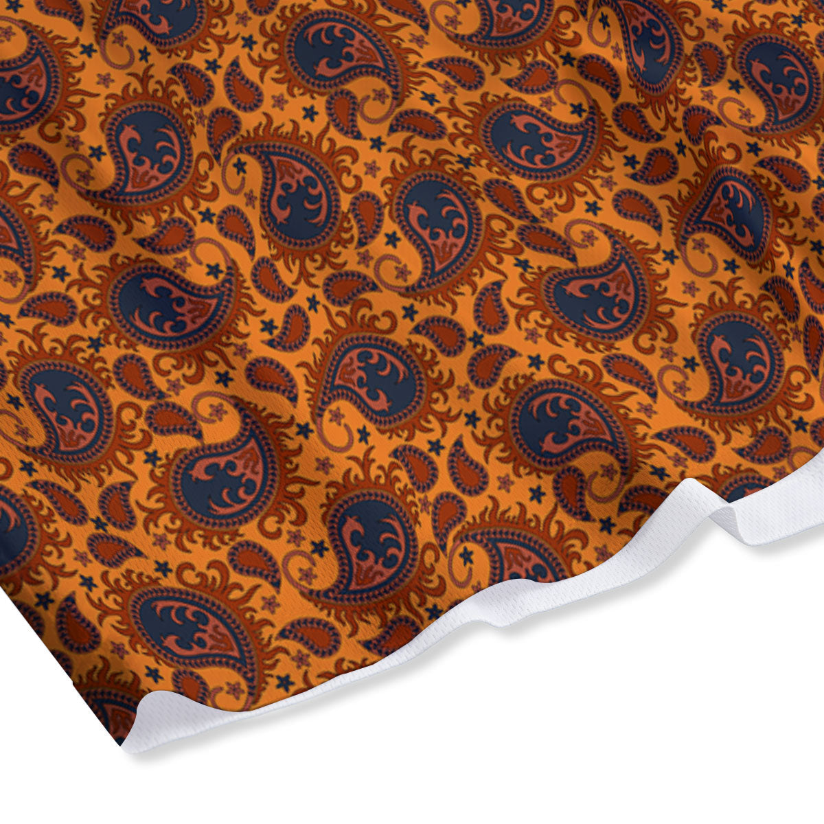 Paisley Bandana Orange Print Mesh Shorts