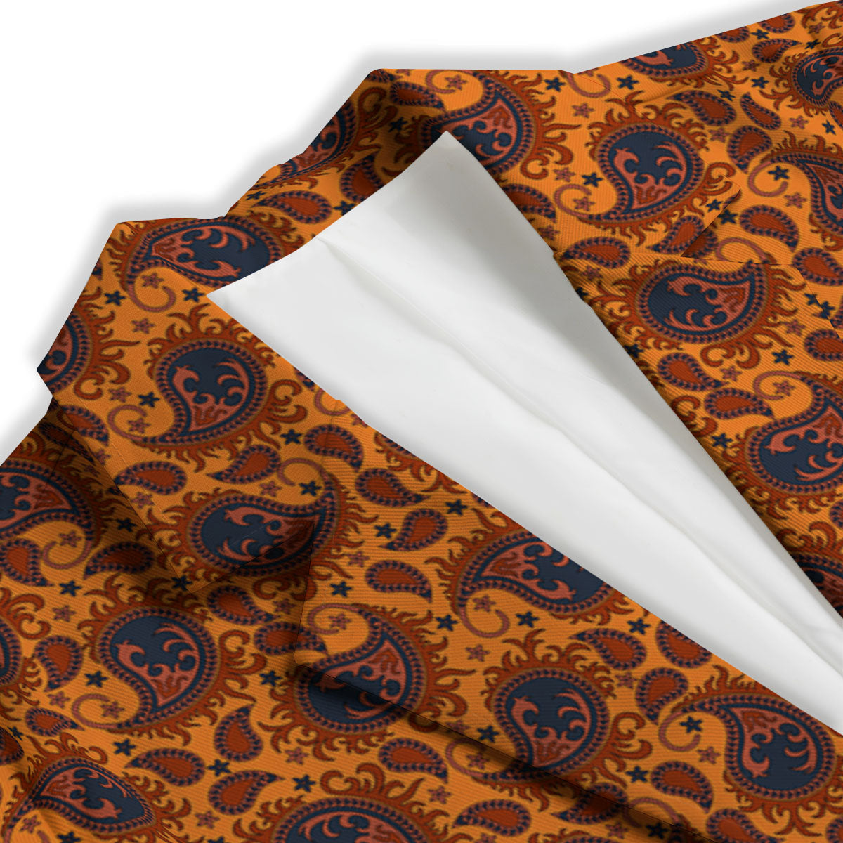 Paisley Bandana Orange Print Women's Blazer-grizzshop