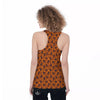 Paisley Bandana Orange Print Women's Racerback Tank Top-grizzshop