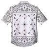 Paisley Bandana White And Black Print Button Up Shirt-grizzshop