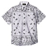 Paisley Bandana White And Black Print Button Up Shirt-grizzshop