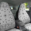 Paisley Bandana White And Black Print Car Seat Covers-grizzshop