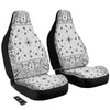 Paisley Bandana White And Black Print Car Seat Covers-grizzshop