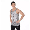 Paisley Bandana White And Black Print Men's Tank Top-grizzshop