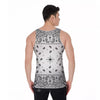 Paisley Bandana White And Black Print Men's Tank Top-grizzshop