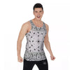 Paisley Bandana White And Black Print Men's Tank Top-grizzshop