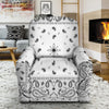 Paisley Bandana White And Black Print Recliner Slipcover-grizzshop