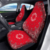 Paisley Bandana White And Red Print Car Seat Covers-grizzshop