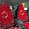 Paisley Bandana White And Red Print Car Seat Covers-grizzshop