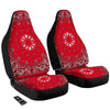 Paisley Bandana White And Red Print Car Seat Covers-grizzshop