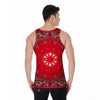 Paisley Bandana White And Red Print Men's Tank Top-grizzshop