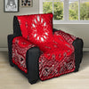 Paisley Bandana White And Red Print Recliner Protector-grizzshop