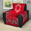 Paisley Bandana White And Red Print Recliner Protector-grizzshop