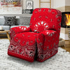 Paisley Bandana White And Red Print Recliner Slipcover-grizzshop