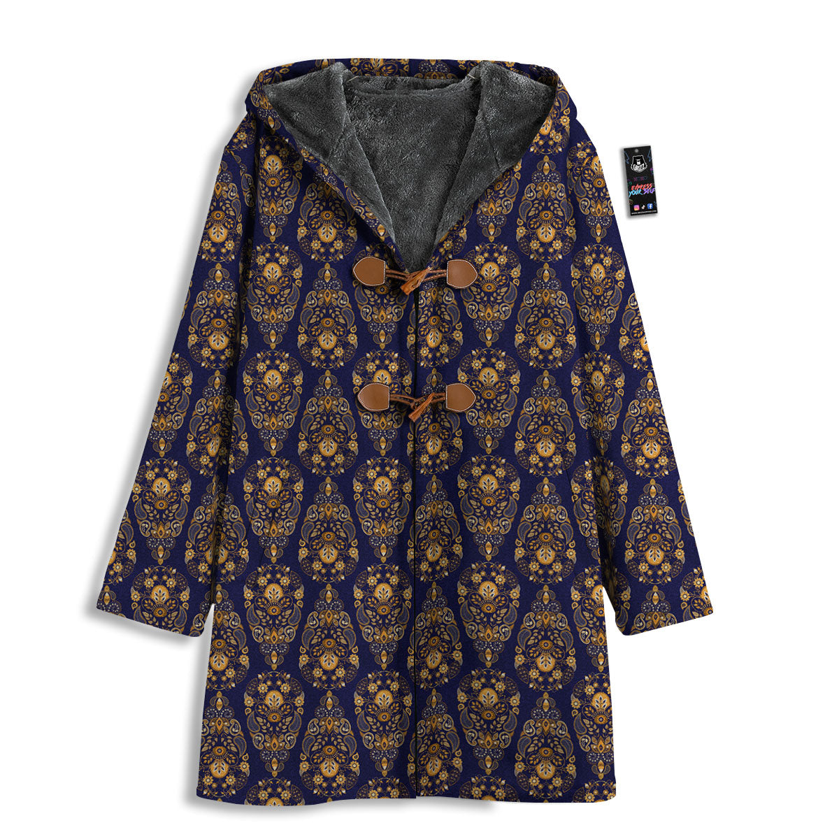 Paisley Blue And Gold Print Pattern Men's Windbreaker Jacket-grizzshop