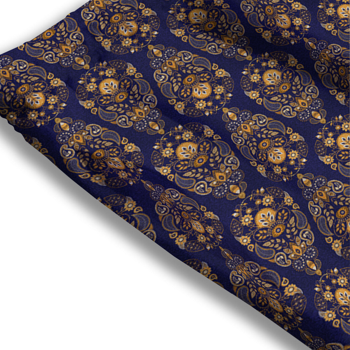 Paisley Blue And Gold Print Pattern Mesh Shorts