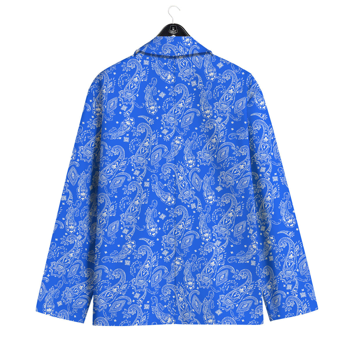 Paisley Blue Bohemian Print Pattern Men's Sport Coat-grizzshop