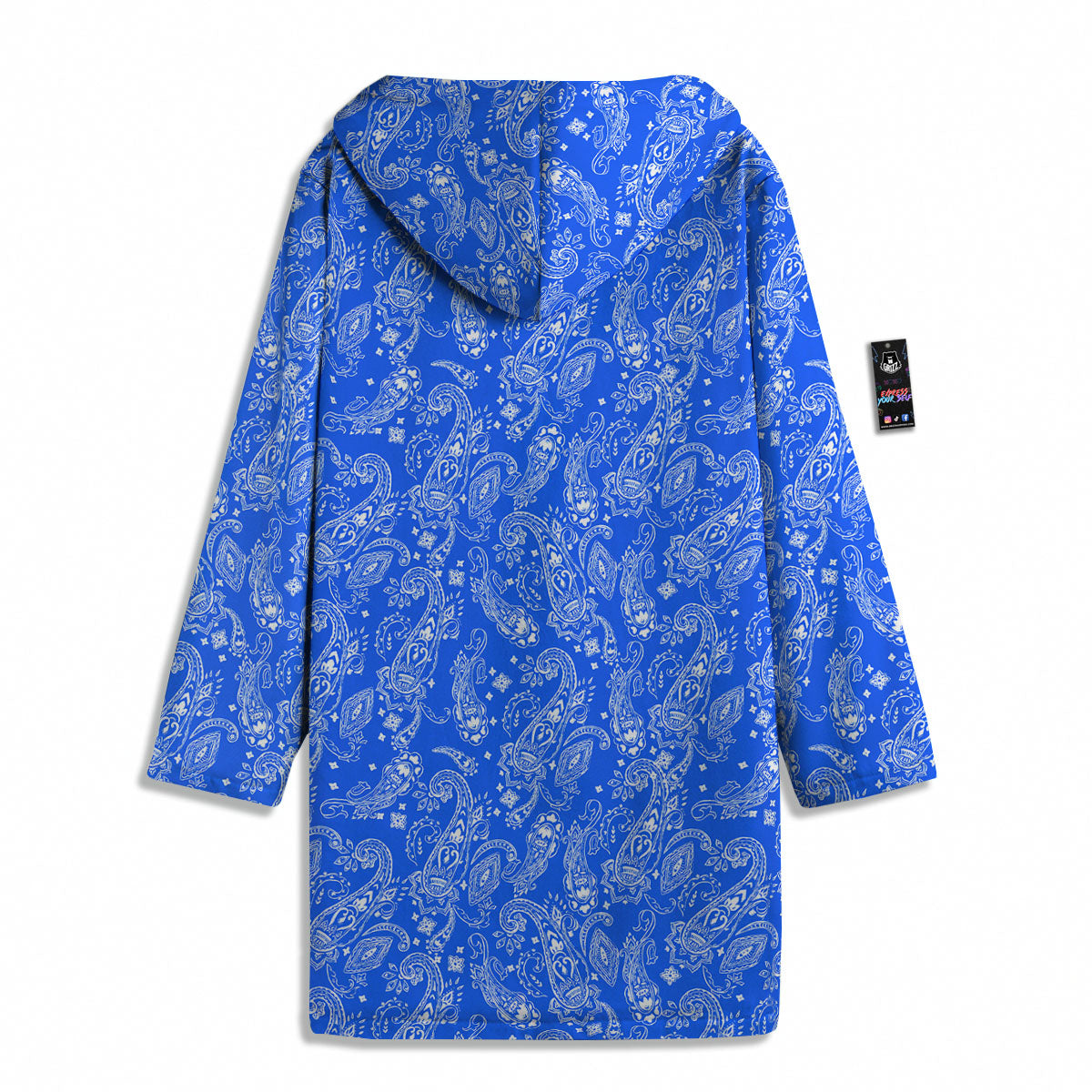 Paisley Blue Bohemian Print Pattern Men's Windbreaker Jacket-grizzshop