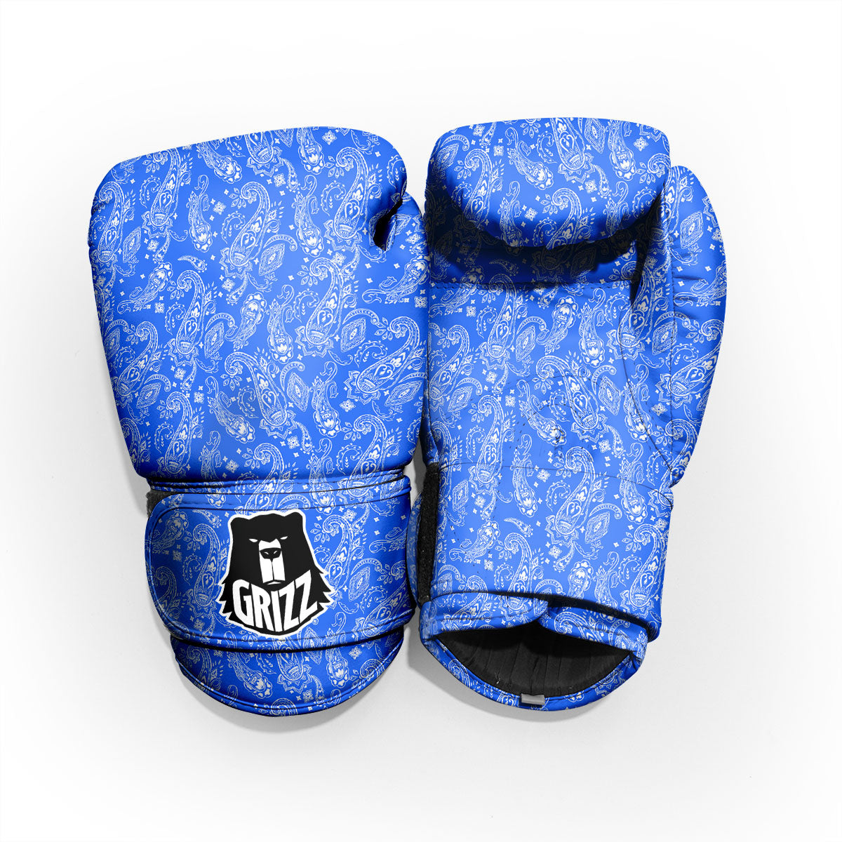 Paisley Blue Bohemian Print Pattern Pro Boxing Glove